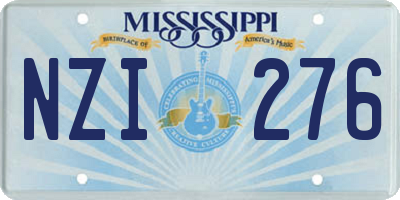 MS license plate NZI276