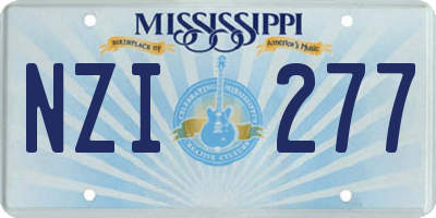 MS license plate NZI277