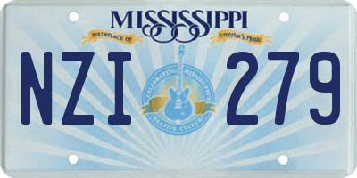 MS license plate NZI279