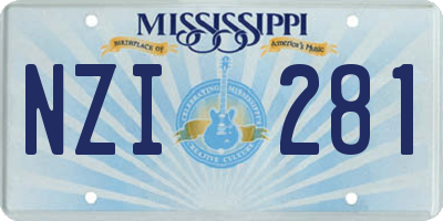 MS license plate NZI281