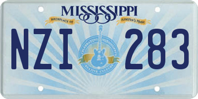 MS license plate NZI283