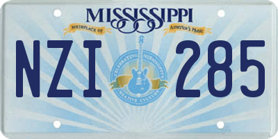 MS license plate NZI285