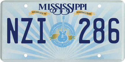 MS license plate NZI286