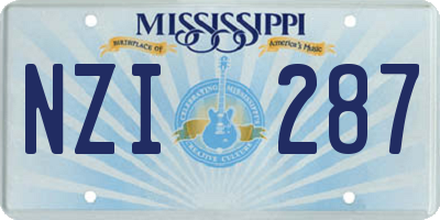 MS license plate NZI287