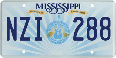 MS license plate NZI288