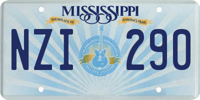 MS license plate NZI290