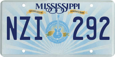 MS license plate NZI292