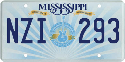 MS license plate NZI293