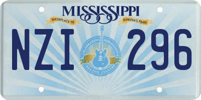 MS license plate NZI296