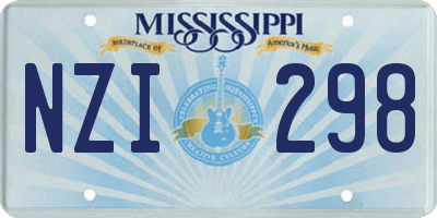 MS license plate NZI298
