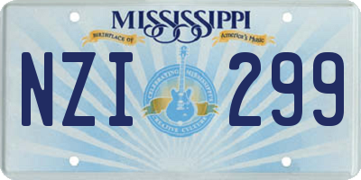 MS license plate NZI299