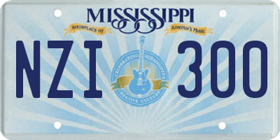 MS license plate NZI300