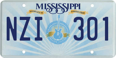 MS license plate NZI301