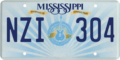 MS license plate NZI304
