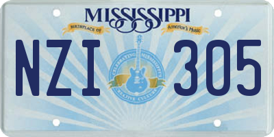 MS license plate NZI305