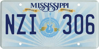 MS license plate NZI306
