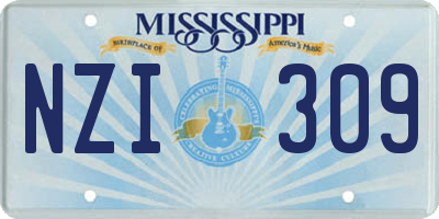 MS license plate NZI309