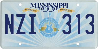 MS license plate NZI313