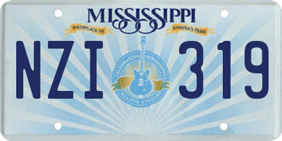 MS license plate NZI319