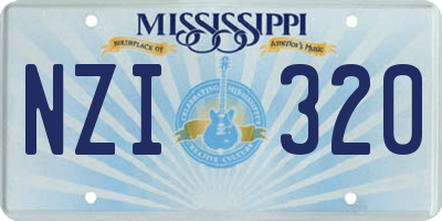 MS license plate NZI320