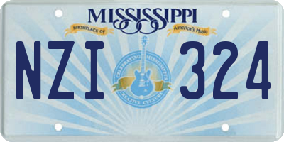 MS license plate NZI324