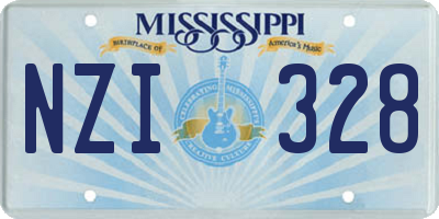 MS license plate NZI328