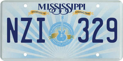 MS license plate NZI329