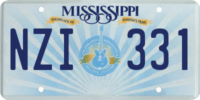 MS license plate NZI331