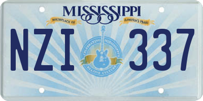 MS license plate NZI337
