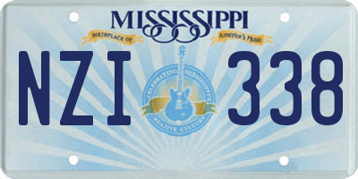 MS license plate NZI338