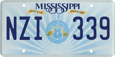 MS license plate NZI339