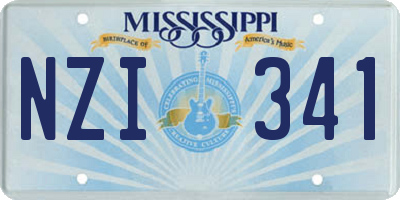 MS license plate NZI341