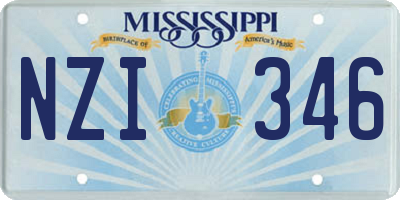 MS license plate NZI346
