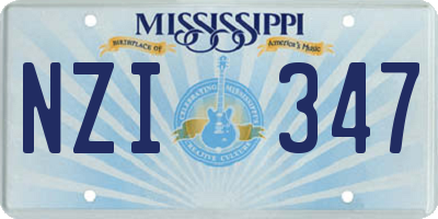 MS license plate NZI347