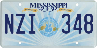 MS license plate NZI348