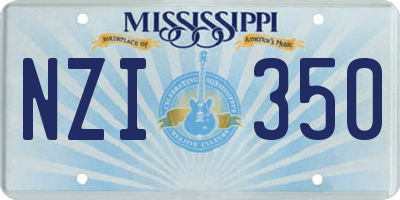 MS license plate NZI350