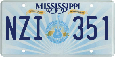 MS license plate NZI351