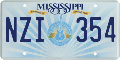 MS license plate NZI354