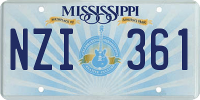 MS license plate NZI361