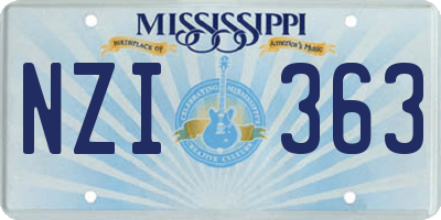 MS license plate NZI363