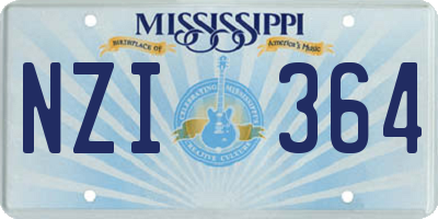 MS license plate NZI364
