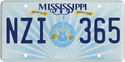 MS license plate NZI365