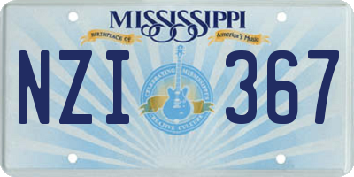 MS license plate NZI367