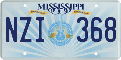 MS license plate NZI368