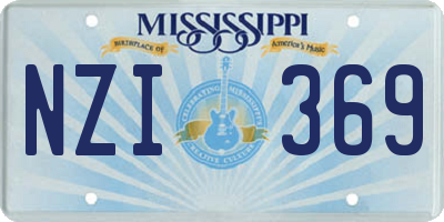 MS license plate NZI369