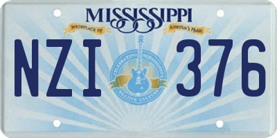 MS license plate NZI376