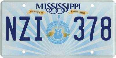 MS license plate NZI378