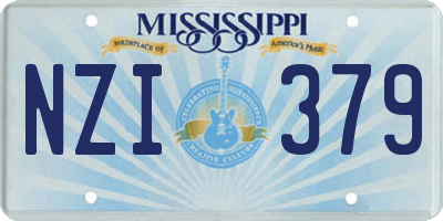 MS license plate NZI379