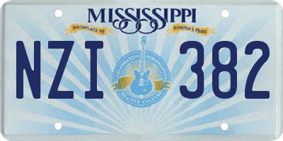 MS license plate NZI382