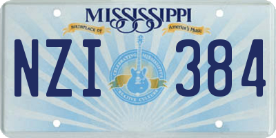 MS license plate NZI384
